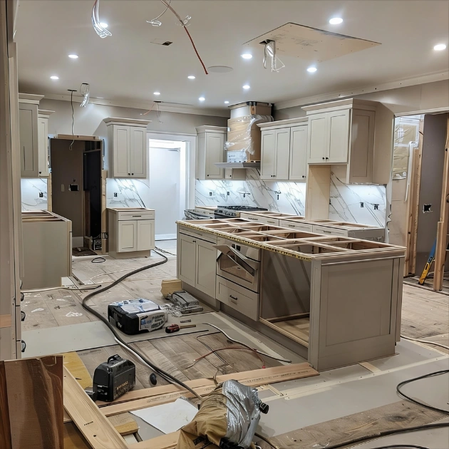 Modern kitchen remodeling project for Los Angeles residential property